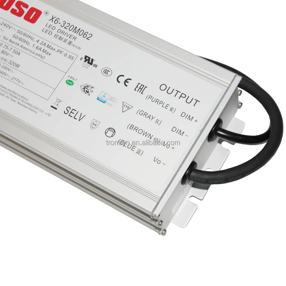 MOSO Authorization 320W 62V Programmable LED Driver With IP67 Design For Outdoor Applications