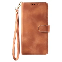 Leather Flip Wallet Phone Case with Card Stand and Lanyard Attachment - Xperia1 VI 2024 (Brown)