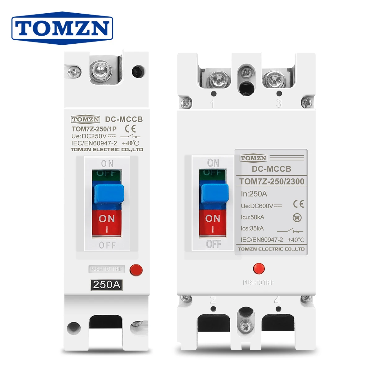 Tomzn-caixa Moldada Solar Disjuntor Mccb Proteção contra Sobrecarga Protetor de Interruptor para pv Solar Fotovoltaica 1p 2p