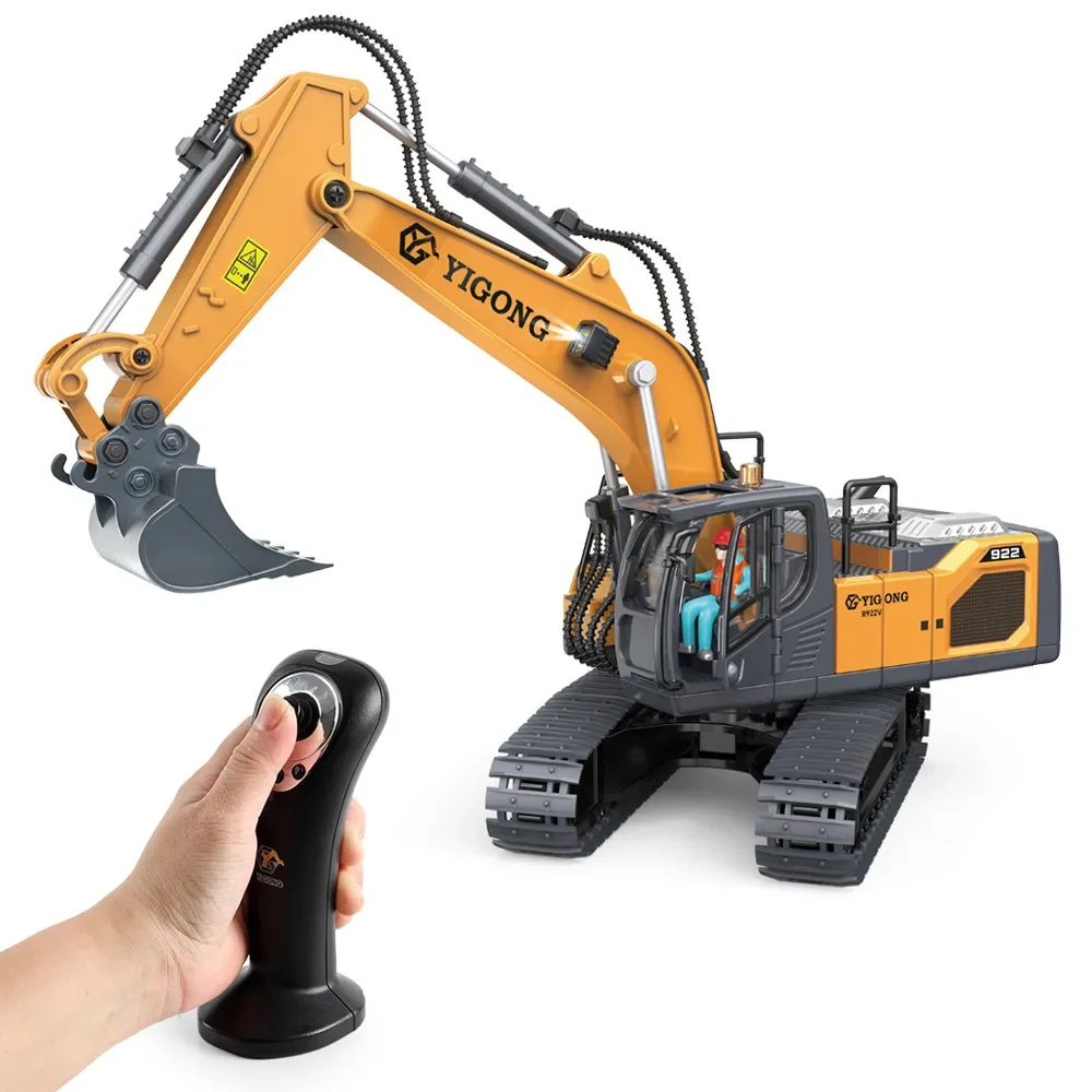 1/20 RC Excavator Car 2.4G Remote Control Alloy Engineering Vehicle Crawler Truck Excavator Toys for Boys Kids Christmas Gifts