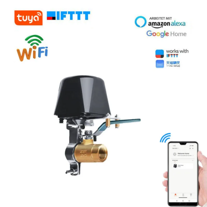 

Smart WIFI Control Valve Water Gas Valve Remote Time Switch Voice Control for Alexa Google Assistant IFTTT Shut Off Controller