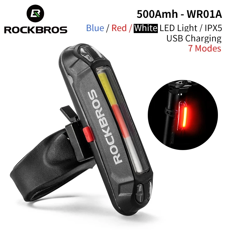 ROCKBROS Luz LED trasera para a prueba de recargable vía USB, iluminación trasera de para montar, foco trasero para bicicleta|Luz de bicicleta| -