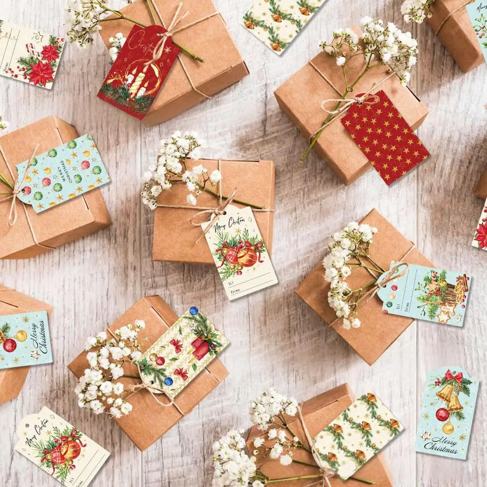 60 stücke Weihnachten Santa Claus Papier Tag mit String Nussknacker Geschenk Verpackung Label Box Dekoration Karte Für Weihnachten Party Liefert – Detail 11