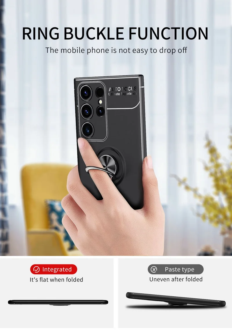 Rotating Bracket Ring Case For Samsung S24 S23 S22 Ultra S21 + Galaxy S20 FE S10 Note 20 10 Metal Holder Cover_voghion.com