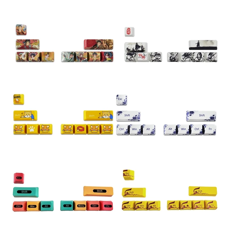 Клавиши CMYK с краской, суб PBT, колпачки для клавиш WIN Color, термосублимация R1, большой выбор для клавиш, дополнительные колпачки клавиш, разнообразные 10