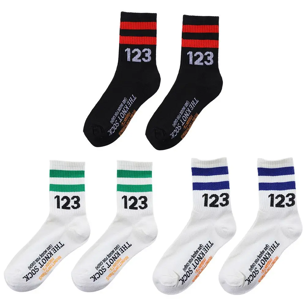 

Couple Stockings For Men Cotton Harajuku 123 Crew Socks Unisex Hosiery Middle Tube Socks Women Socks Number Socks