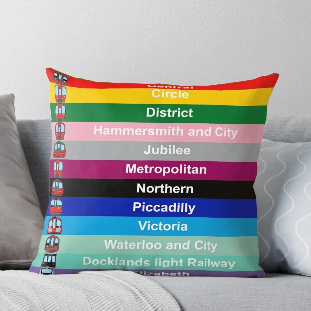 

London Underground Subway Lines Throw Pillow christmas pillow case Christmas Pillowcase home decor items Elastic Cover For Sofa