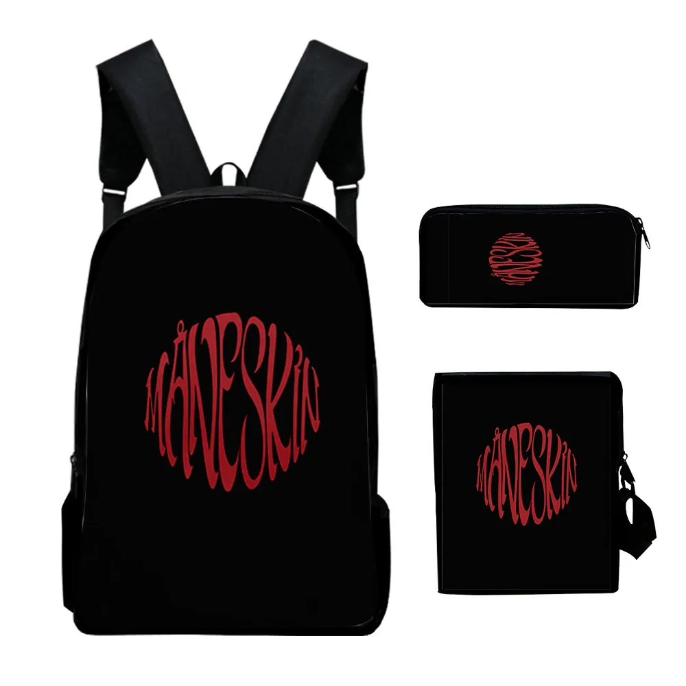 Maneskin Backpack 3pcs/set Children Boys Girls Schoolbag Teens Women Men Students School Bag Casual Travel Bag