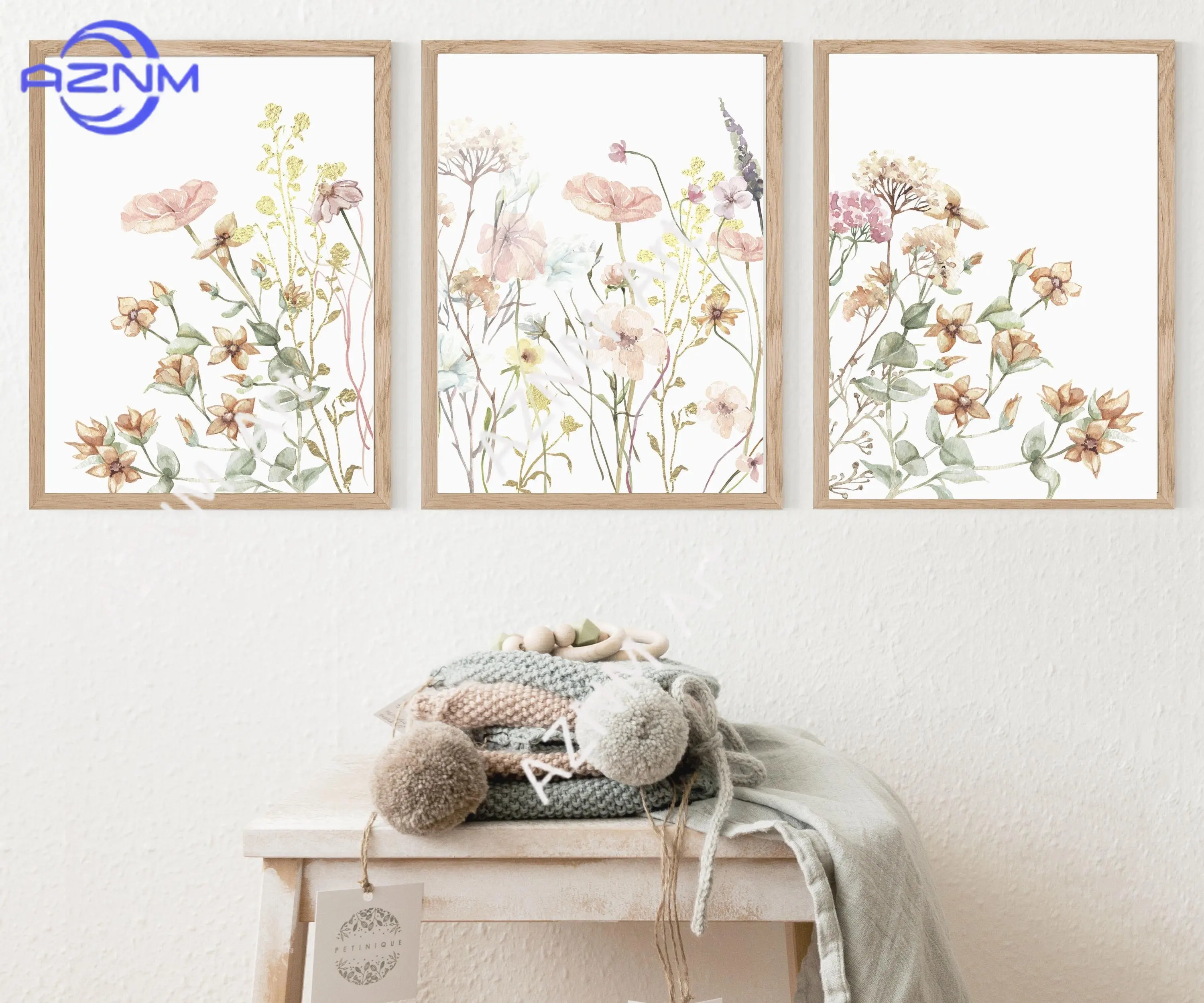 1PC/3PCS Wildflower Prints Botanical Floral Wall Art for living room ...