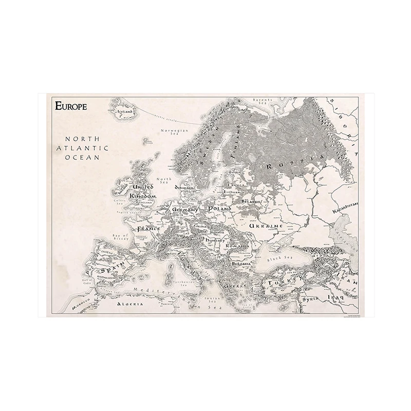 120*80cm Retro Non-woven Fabric European Map Non-Smell Map for Cultural Education Poster Decoration Children School Supplies