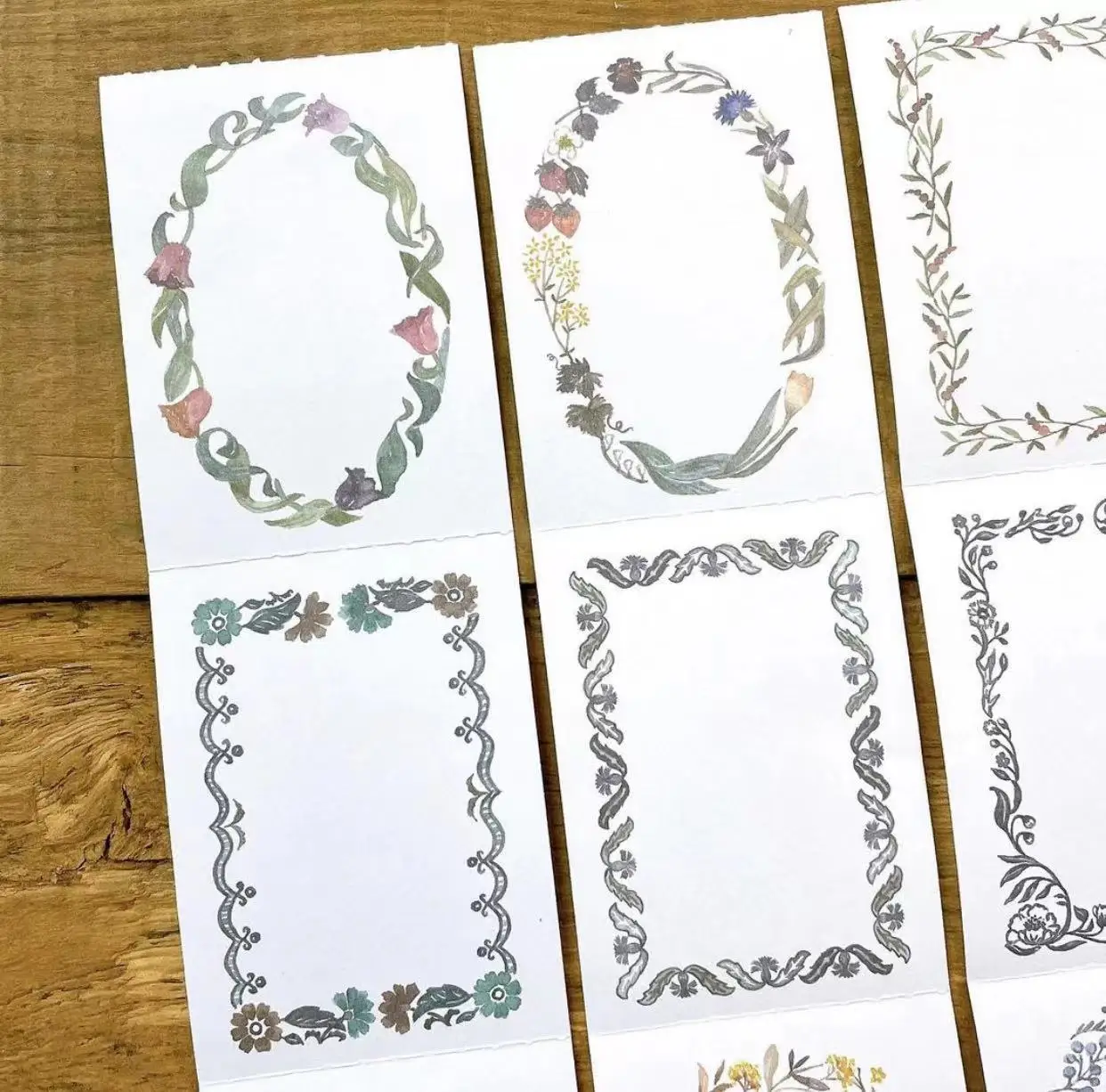 Ready Stock Vintage Pion Floral Frame Washi Tape for Card Making Planner DIY Scrapbooking Plan Sticker