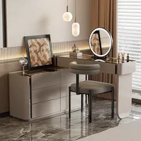 Coiffeuse commode pour ensembles de chambre à coucher vanité moderne avec miroir armoire à bijoux tabouret Console de maquillage coffres vanité 3