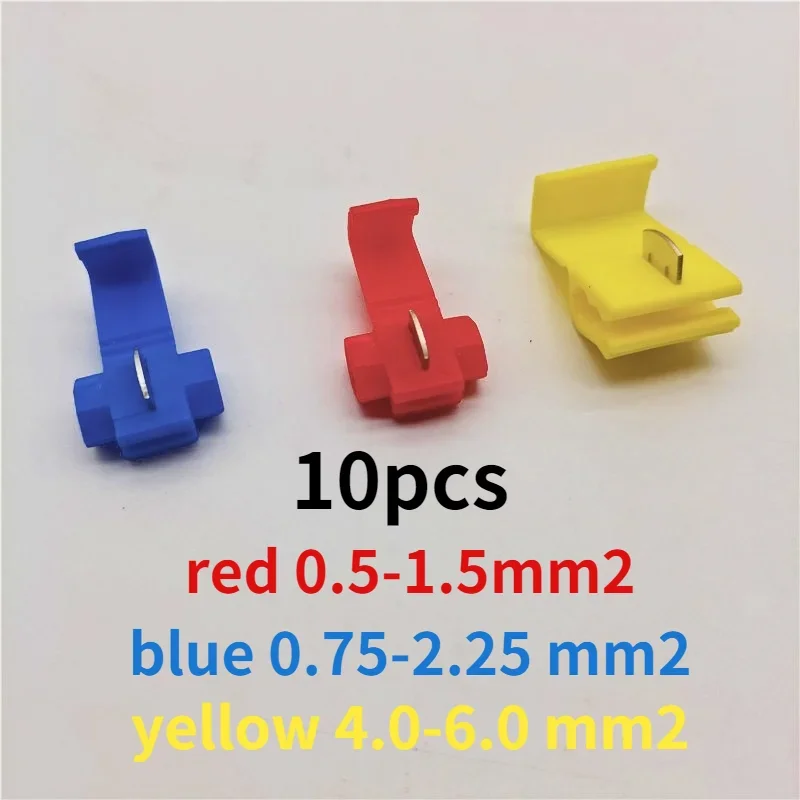 

10pcs 0.5-1.5mm2 0.75-2.25 4.0-6.0 mm2 mm2 locking wire insulation quick connector terminal auto cable connector crimping clip