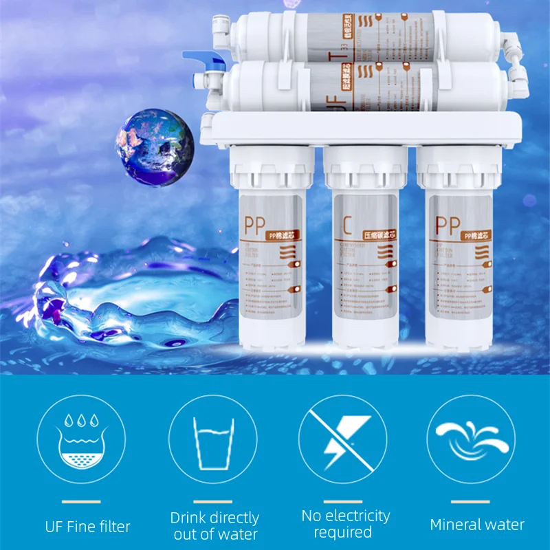 Water Purifier Filter Household Direct Drinking Kitchen Tap Filter Water System 3 + 2 Purifiers Purification Kit water purifier faucet