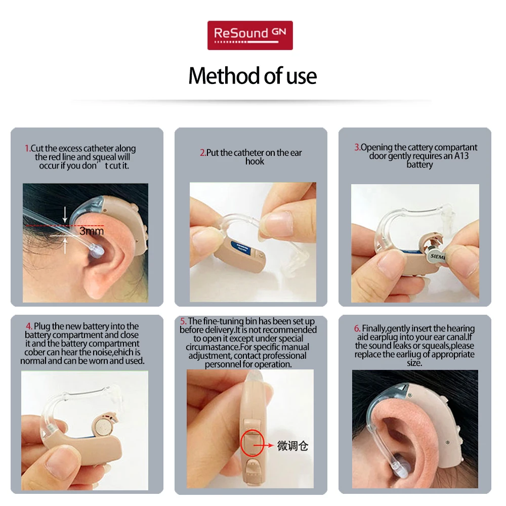 Resound Hearing Aid 110dB Original High Power Imported Chipsfor MA2T80-V MA3T70-V Digital BTE Deafness Hearing Aid fot Deaf 2