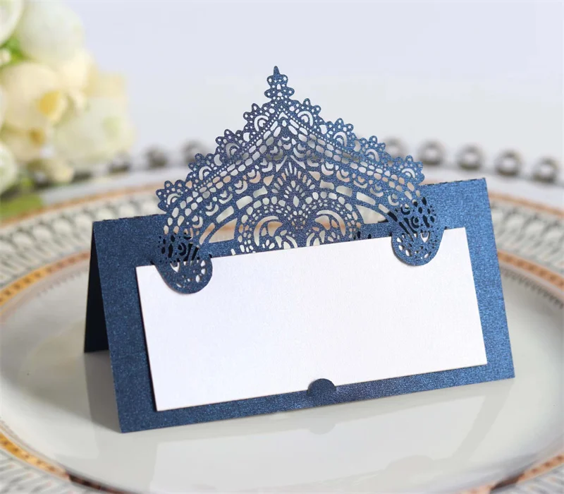 25/50/100pcs Hot Table Card 3D Lace Laser Hollowed Out Handwritten card Wedding Anniversary Commemorative Decoration