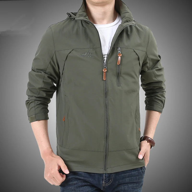 mens puffer vest MANTLCONX Spring Windbreak Jacket Men Waterproof Hooded Jacket Coat Summer Thin Breathable Coat Men's Clothing 2022 Jacket Men mens coats and jackets