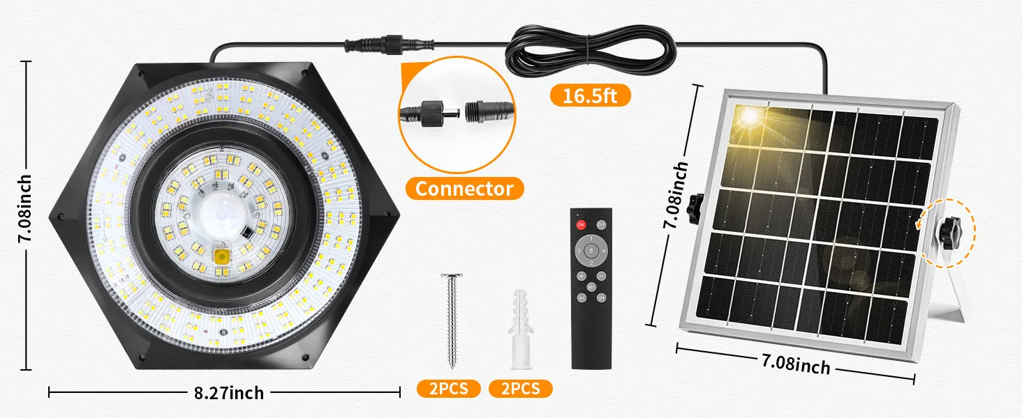 Solar Hanging Pendant Lights with Remote Control