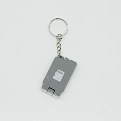 Compact Keychain Memory Card Holder - Stores 4 microSD Cards & 1 SD Card (Grey)