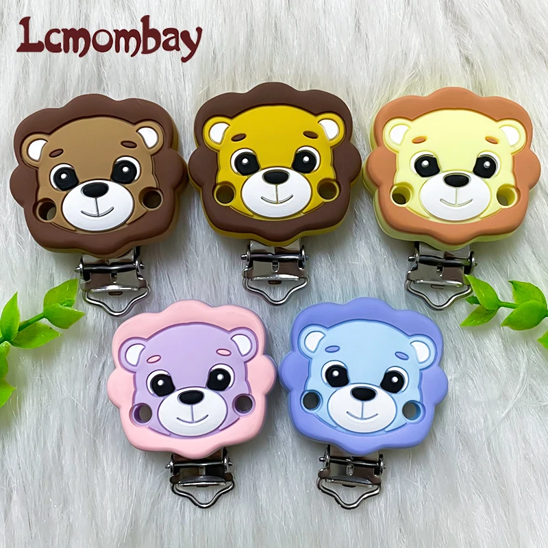 Pacifier Clips Teething Toys Silicone Teething Toys Baby Teething Toys 3/10pcs Lion Silicone Pacifier Clips DIY Baby Teething Necklace Dummy Holder Teether