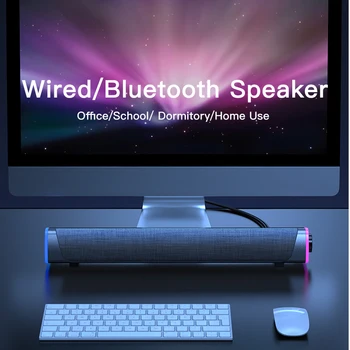 Haut-parleur 4D pour ordinateur, barre de son stéréo, caisson de basses, Bluetooth, pour Macbook, ordinateur portable, PC portable, lecteur de musique, avec câble