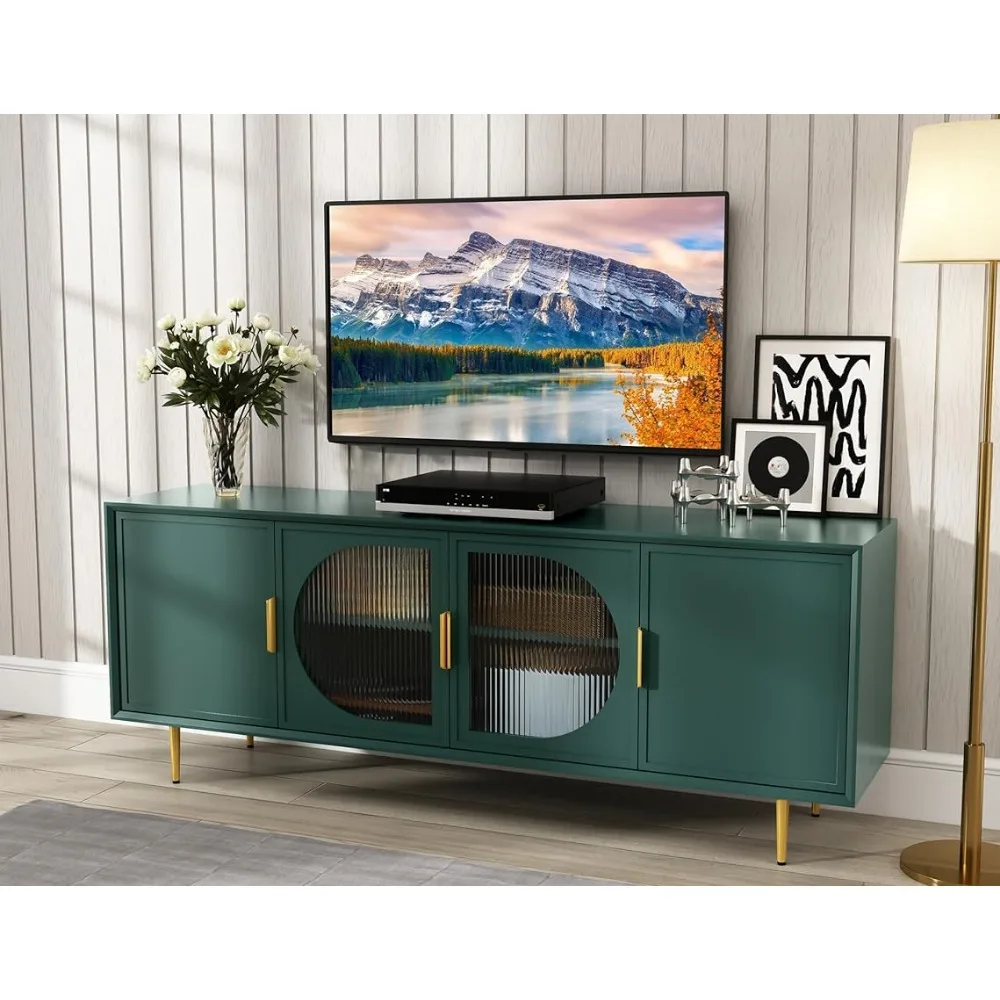 

Entertainment Center With Storage Cabinet Furniture for Tv Cabinet Living Room Modern TV Stand for TVs Up to 70+ Inch Green Home
