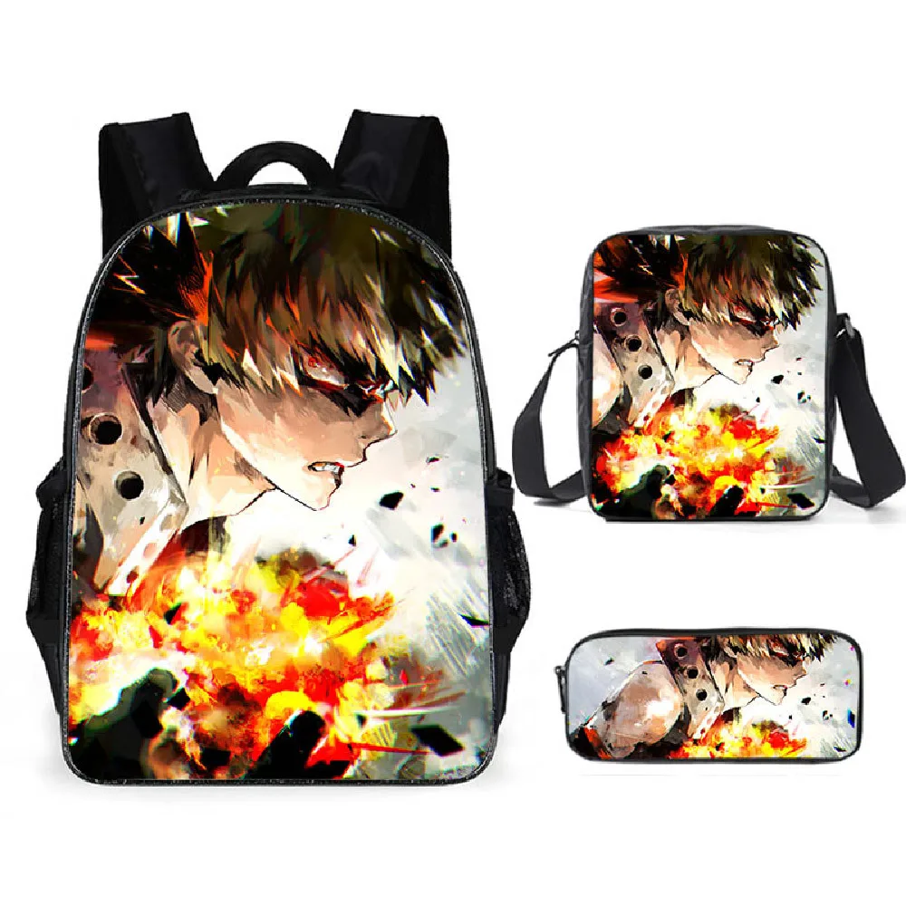 

Popular Youthful Funny My Hero Academia 3D Print 3pcs/Set Student Travel bags Laptop Daypack Backpack Shoulder Bag Pencil Case