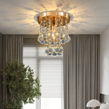 Camera da letto Soggiorno Decorazione della casa Lampada da interno Corridoio Ingresso Corridoio Lampadario di cristallo sospeso Oro e argento Doppio colore