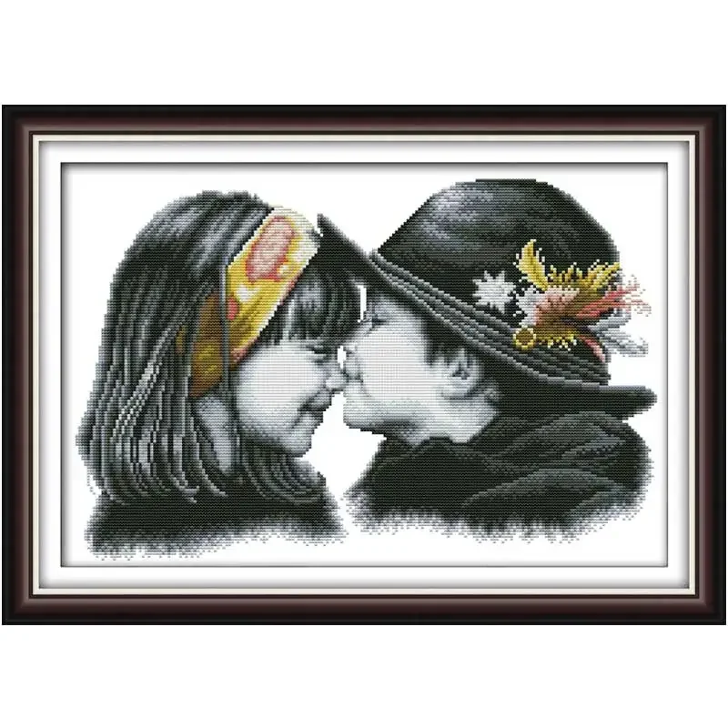 Lovers Innocence Girl Boy Patterns Counted Cross Stitch Set 11CT 14CT 16CT Stamped DMC Cross-stitch Kit Embroidery Needlework