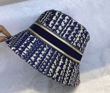 

2021 Branded Luxury Summer Embroidery Bucket Hat For Men Women Fashion design Brand Cotton Bob Panama Sun Hat Beach