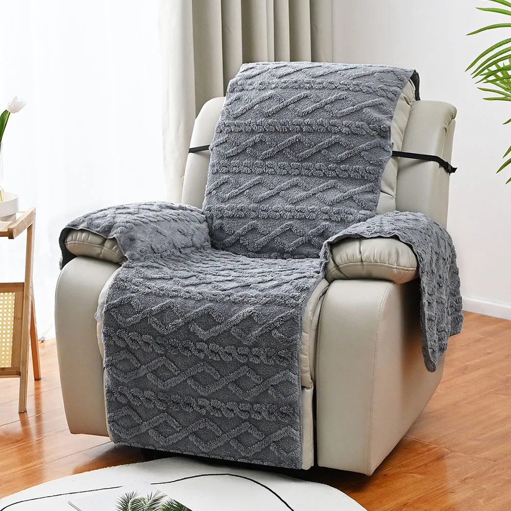 Sofa Cover Chair Cover Thick Double-sided 1 Seater Furniture Protector Covers Jacquard Plus Velvet Massage Chair 4