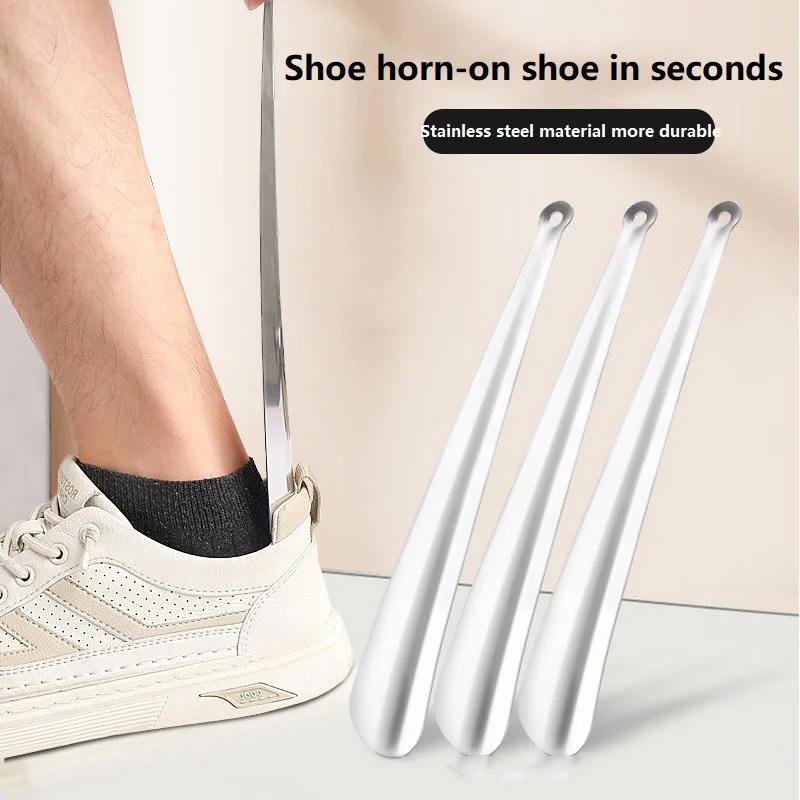 42cm Shoe Horn Plastic Shoe Horns Plastic Shoe Horn Retractable Shoe Puller Stainless Steel Long Metal Lifter Shoehorn Luxury Foldable Shoehorn Portable XIEB03