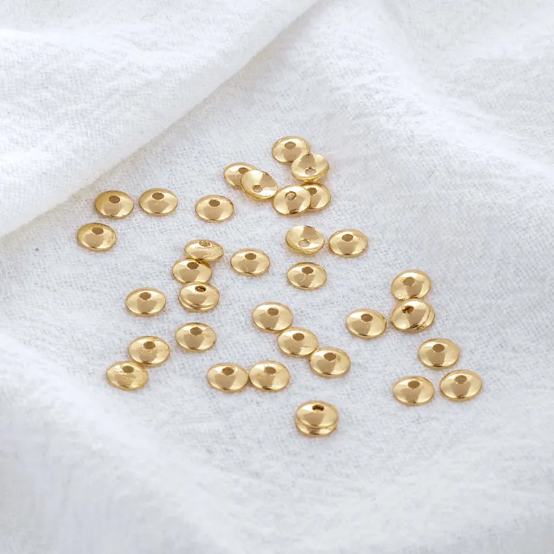 

20PCS 4MM 24K Gold Color Plated Brass Jewelry Accessories Petals Beads Caps DIY Making Hand Made Jewelry Findings Component