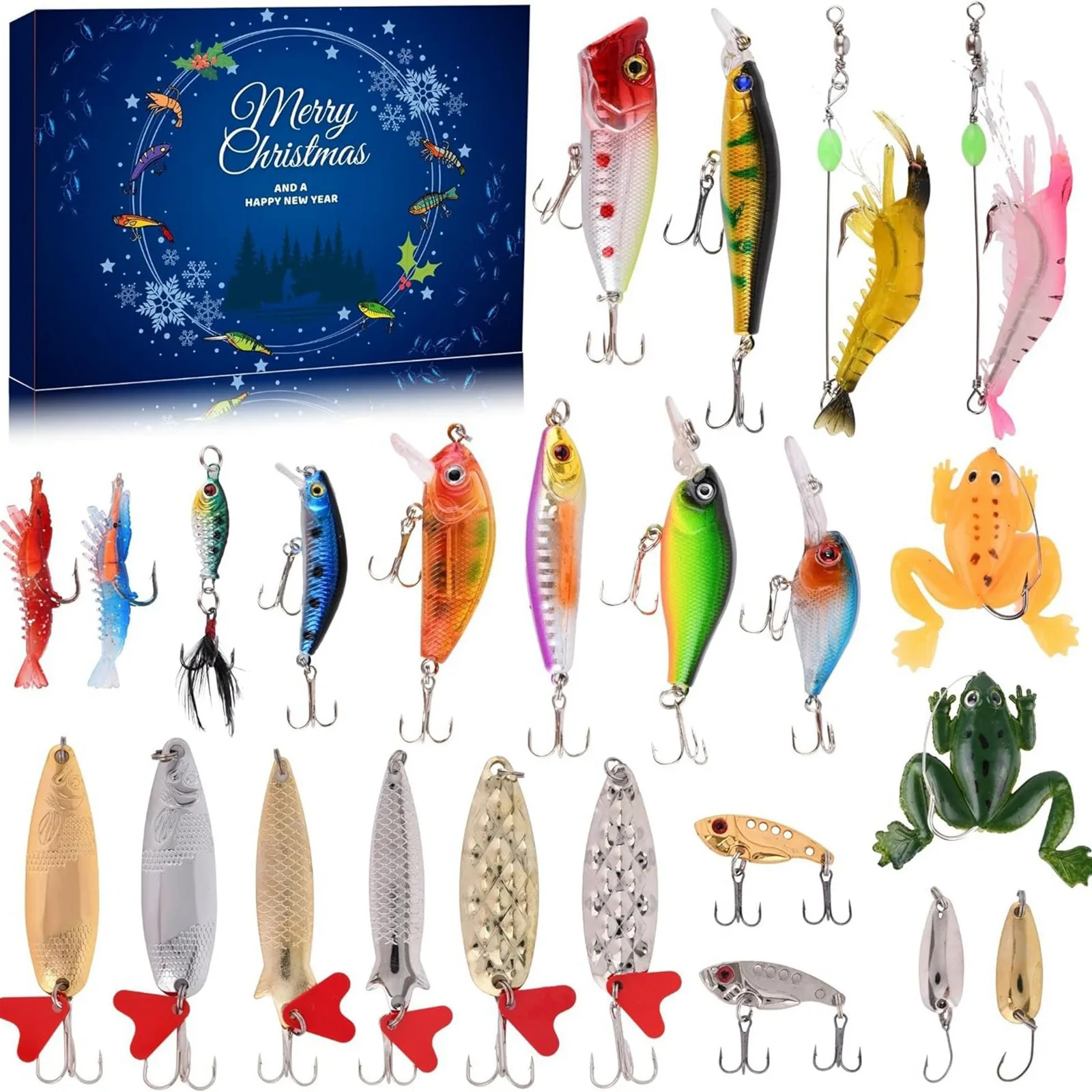 

12/24 Days Christmas Advent Calendar Fishing Set Surprise Gift For Adult Men Boys Xmas New Year Mystery Box Countdown Calendar