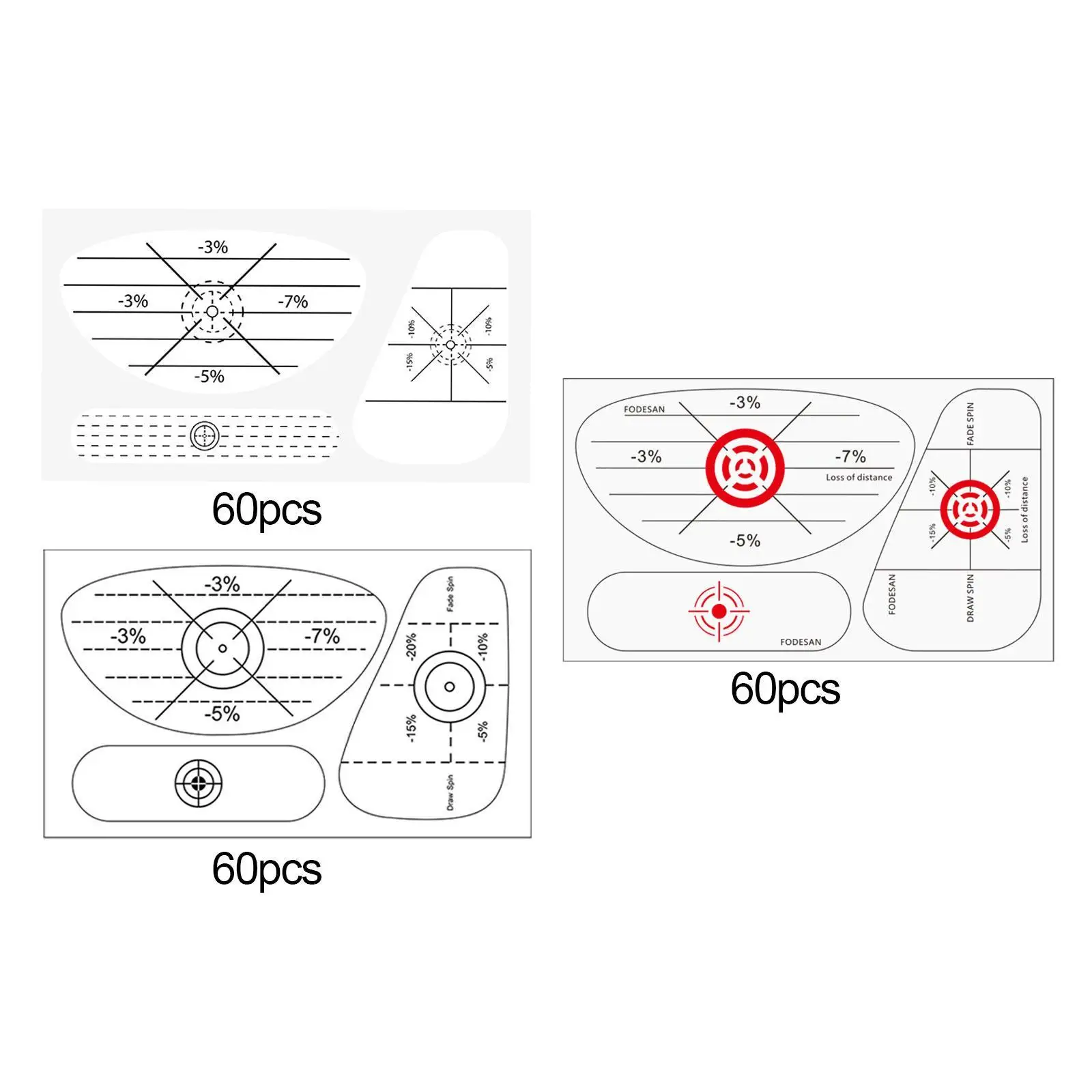 Golf Club Sticker Carbonless Tape Labels Golf Swing Analyzer Training Aid for Improving Accuracy and Consistency