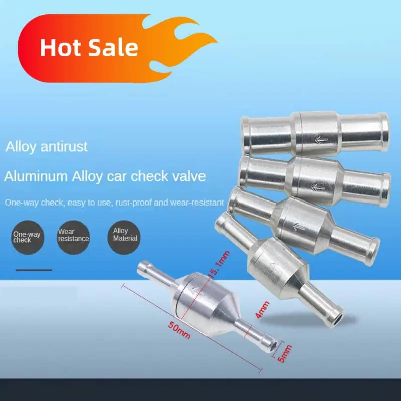 

1/5PCS One Way Check Valve Fuel Non Return Petrol Diesel Aluminium Alloy For Car Automobile Helicopters Ships Motorcycles