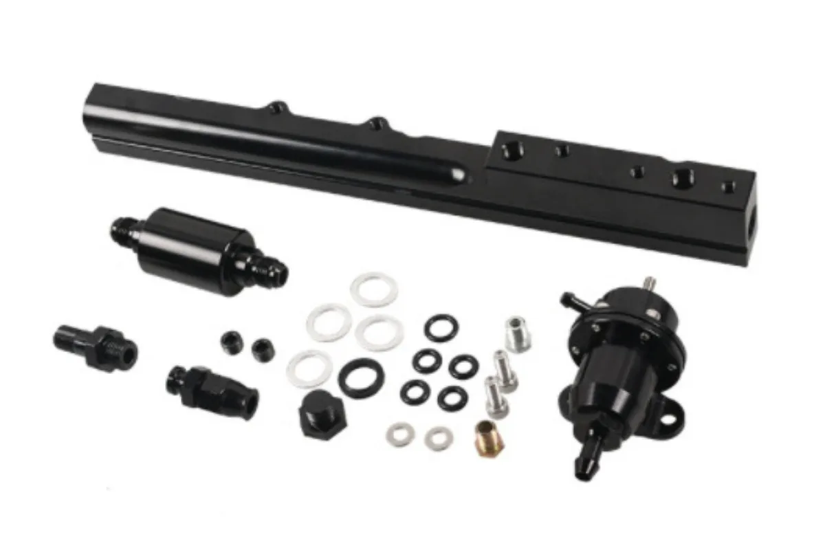 Automotive Retrofit Aluminum Alloy Fuel Rail Fuel Guide Rail Oil Gauge for Honda Civic B16 B18 B20 Si GSR