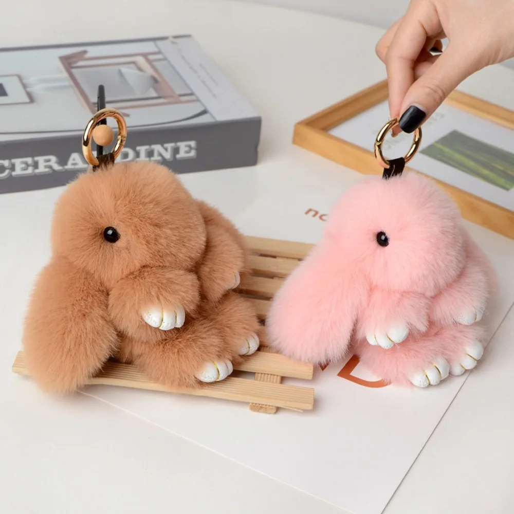 15cm-Fluffy-Rabbit-Fur-Pompon-Bunny-Keychain-Bunny-Keychain-Artificial ...