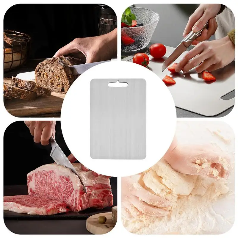 Kitchen Titanium Chopping Board 304 stainless steel double-sided food grade cutting board thickened Non Stick Chopping Board