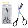 Eyebrow Trimmer Scissor with Comb Female Male Eyebrow Eyelash Scissors Safety Stainless Steel Face Razor Makeup Beauty Scissors 1