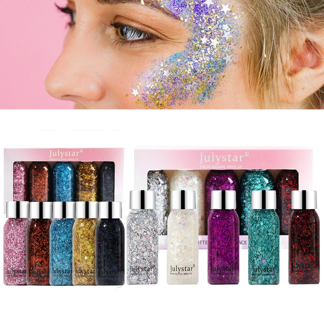 9 Pack Face Glitter Gel Mermaid Sequin Chunky Glitter Bar Makeup Lip Hair  Eyeshadow Body Glitter Glue For Party Festival Makeup - AliExpress