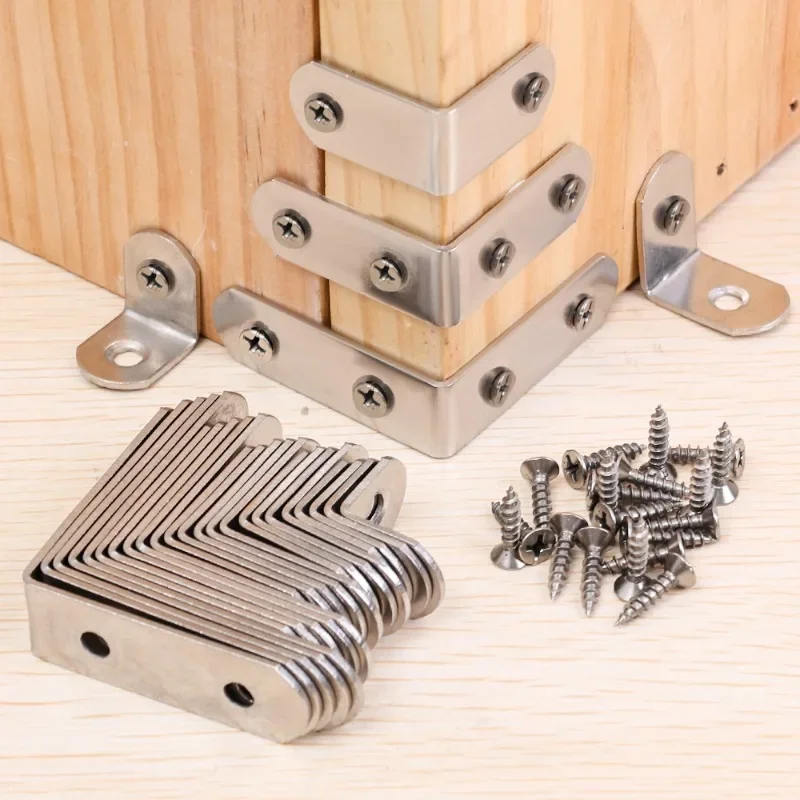 90 Degree Angle Corner Brackets 10/1pcs Stainless Steel Corner Brace Fastener Wall Joint Brackets Hanger For Shelves Table Chair stainless steel angle bracket,furniture hardware,angle bracket,angled furniture hardware,angle connector
