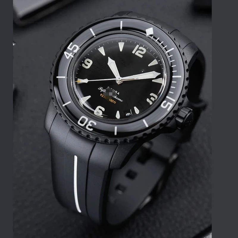 Premium Rubber Strap with Stainless Steel Buckle - 22mm Curved Interface Watch Band