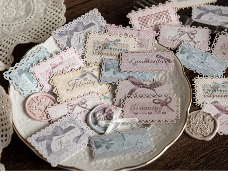 20 Stück Vintage Hohlspitze Etikettenaufkleber Bunte Muster Aufkleber DIY Scrapbooking Journal Collage Tagebuch Album Happy Plan Deco – Detail 14
