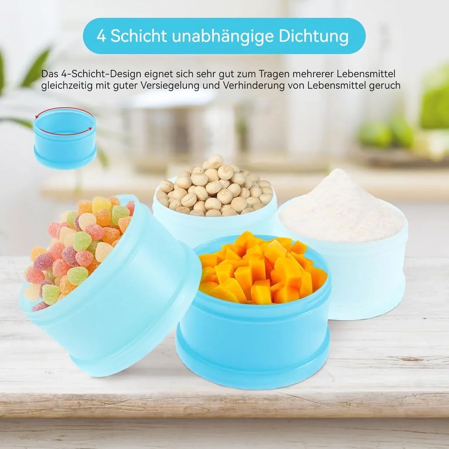 4 Compartments Baby Milk Formula Dispenser Portable Kids Food Container Storage Feeding Box Babies and Toddlers
