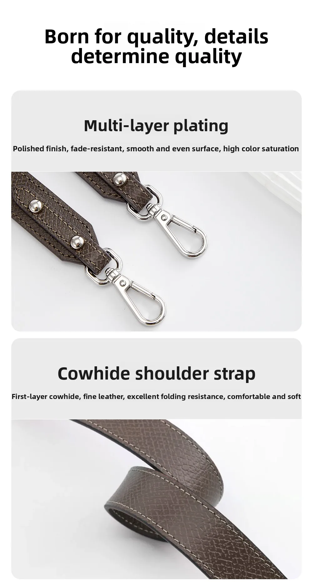 Wide Bag Strap For Longchamp S, Crossbody Shoulder Strap Mocha Artichoke Belt, Cowhide Bag Replacement Accessories