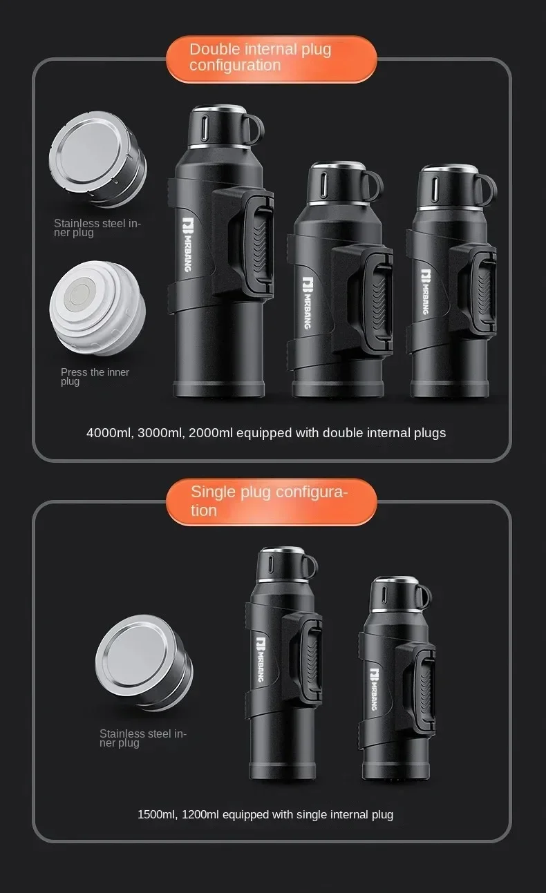 316 Stainless Steel Large Capacity Portable Outdoor Thermos PotCup Food Grade Large Capacity