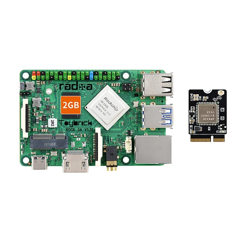 

ROCK3 Модель A карта компьютера SBC модуль с беспроводным Wifi модулем A1 на основе RK3568 Cortex-A55 2GB RAM дизайн