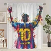 Various Football Number 10 Players -2 pieces - Printed curtains, 100% polyester, suitable for home decor (excluding poles) 6