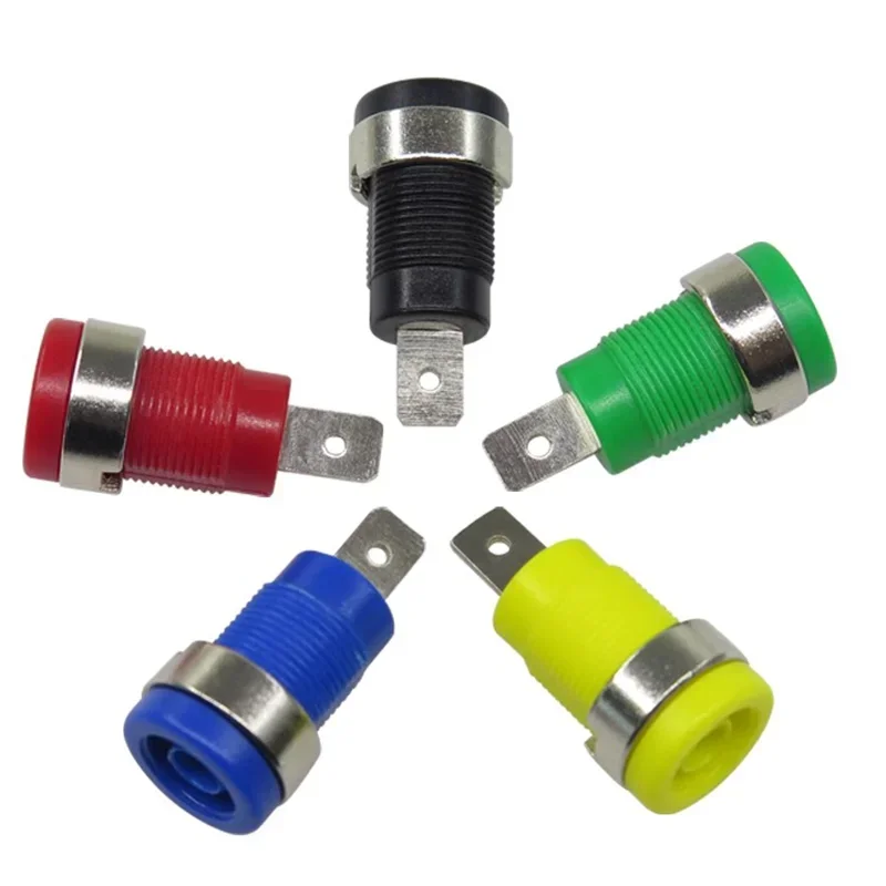 40/200PCS 32A 4mm 5 Colors Insulated Safety Banana Socket Terminal Female Jack Panel Mount Socket Binding Post Wire Connector
